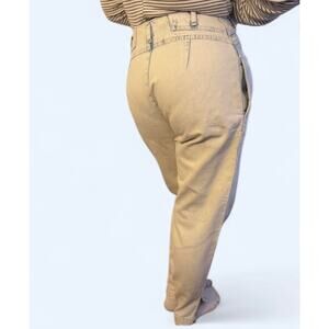 Vintage 80s acid wash faded pleat front high waisted jeans snap split hem